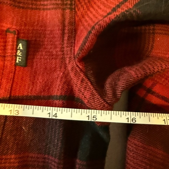 Abercrombie Kids Red and Black Plaid Button Down Shirt - Picture 5 of 6